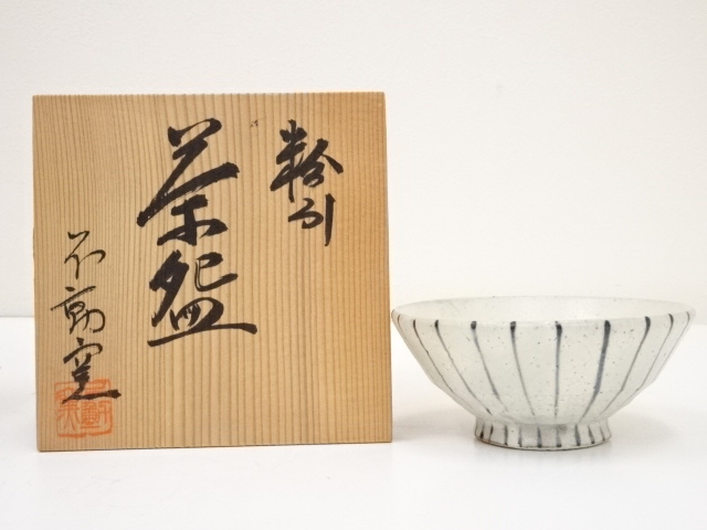 JAPANESE TEA CEREMONY / CHAWAN(TEA BOWL) / WHITE SLIP GLAZE